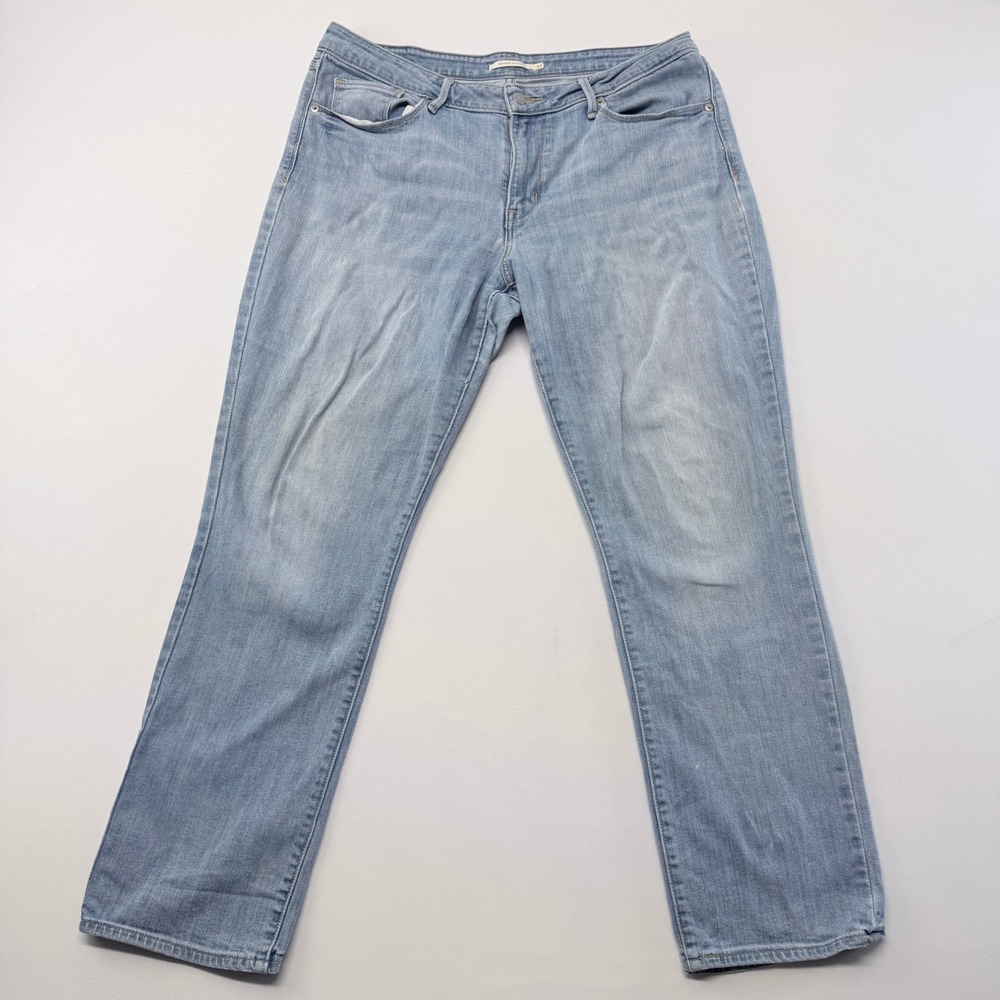 Levis Mid Rise Skinny Jeans Womens 32 Light Wash Denim Blue Stretch W32 L30
